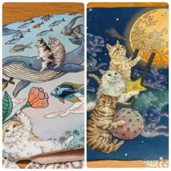 ふわふわガーゼハンカチ⭐️おとぎの国の猫と仲間たち☆可愛い猫たち☆fuwara