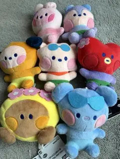 新品タグ付 BT21 minini ぬいぐるみマスコット 7点コンプリートセット