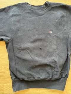 90s 刺繍タグ チャンピオン リバースウィーブ 黒 L ボロ 雰囲気系 パンク