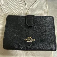 COACH 二つ折り　財布　黒　ブラック