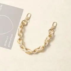 ゴールドパールチェーン　ハンドストラップ
