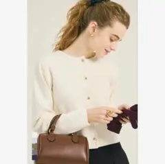 coca 金ボタンニットカーディガン アイボリー