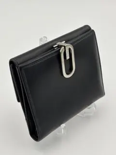 グッチ ジャッキー 二つ折り コンパクトウォレット シルバー金具 レザー 黒