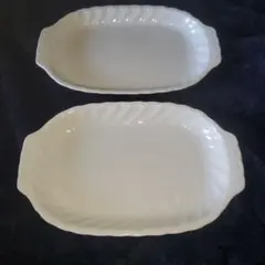 白いお皿 オーバルプレート2枚セット 25cm