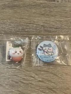 ちいかわ　くら寿司　ねぎまぐろ、ハチワレ缶バッジ　びっくらぽん