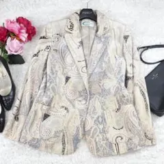 G2400*CARVEN カルヴェン☆ペイズリー柄☆テーラードジャケット☆40のサムネイル