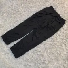 アディダス adidas 裏起毛ナイロンパンツ 黒×オレンジ O 撥水 防寒