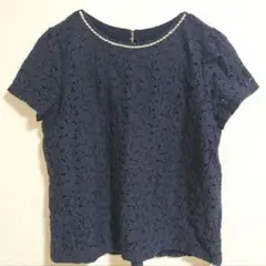 green label relaxing総レースフレンチスリーブカットソー