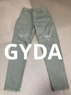 GYDA ダメージデニムパンツ カーキ Sのサムネイル
