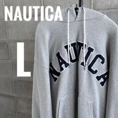【NAUTICA/ノーティカ】アーチロゴスエットフーディ グレー パーカー L
