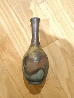 備前焼　多色陶器製花器 一輪挿し　高さ約25cm