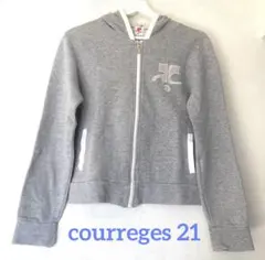 courrèges クレージュ　グレー パーカー Courrèges ジップ フリースパーカー | グレー | FARFETCH JP