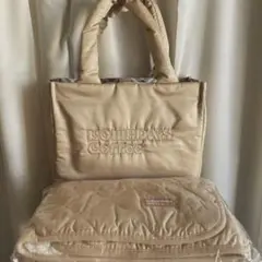 2025年　コメダ珈琲店　福袋　ベージュトートバッグ　キルティングブランケット