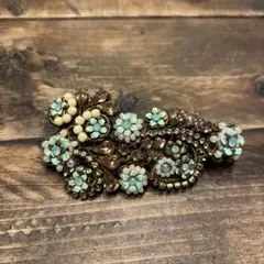 ☆レア☆ 【ミハエルネグリン】バレッタ グリーンゴールドブラウン　廃盤