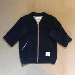THOM BROWNE コットンノーカラージップアップブルゾン トムブラウン