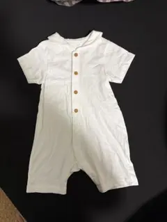 ホワイトボタン付きショートオール