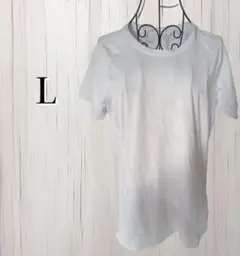 ​【訳あり】スポーツウェア 半袖 Tシャツ ホワイト 速乾素材 Lサイズ