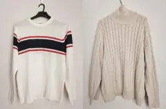 メンズセーター　2点セット　淡色　LL