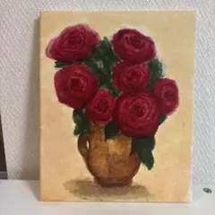 b*r様 Yoshio Kishimoto 岸本芳雄 薔薇の絵 花 油絵 - メルカリ