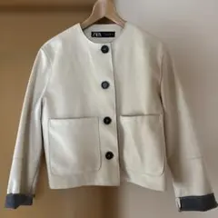 ZARA ノーカラージャケット　レディース