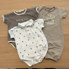 ベビーロンパース　半袖　70cm (50〜70cmロンパースを含む)3点セット