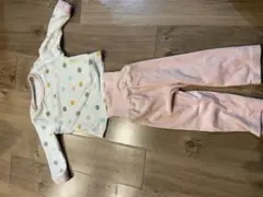 ベビーパジャマ 上下セット ドット柄 90cm ピンク