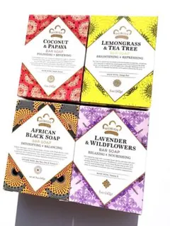 【新品未開封】 アフリカンブラックソープバー アソート 4個セット✨