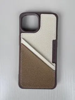 【iPhone15 Compos-Case】レザー風カードスロット付き