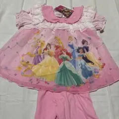 新品　100cm ディズニープリンセス パジャマ 半袖　可愛い　ピンク　フリル