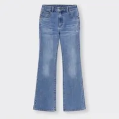 【GU】ミドルライズフレアジーンズ ブルー 73.0〜77.0cm S