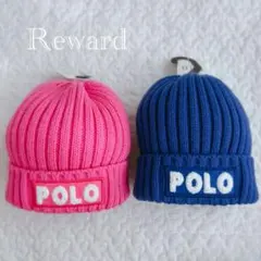 POLO Baby ニット帽 2点セット ピンク ブルー 48cm 新品タグ付き