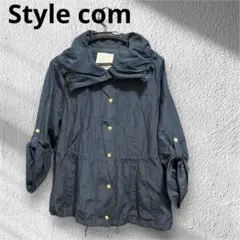 Style.com フード付きネイビーマウンテンパーカー