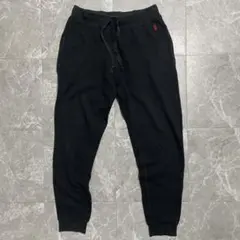 【美品】ポロ ラルフ ローレン ジョガーパンツ ワンポイントポニー ブラック L