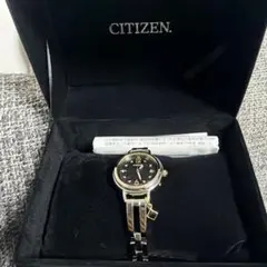 CITIZEN wicca ウィッカ　黒金 アナログ腕時計　レディース
