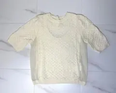【完売品】AMERI PUFF PASTRY KNIT TEE アイボリー 美品のサムネイル