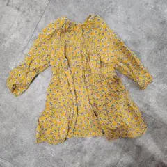 花柄イエローワンピース 110