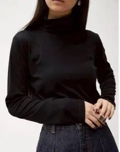 zG466【S】AZUL ニット 長袖 モックネック テレコ