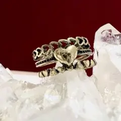 ヴィンテージ デザイン　アクセサリー　リング　指輪　網網　ハート　鎖　レトロのサムネイル