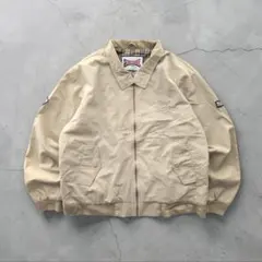 90s スウィングトップ ベージュ 裏地チェック ボックスシルエット