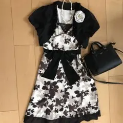 ワンピース ボレロ付き ハイウエスト バラモチーフ