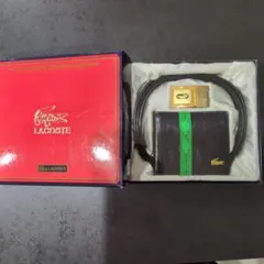 LACOSTE 黒 二つ折り財布 ベルトセット
