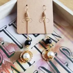 ゆらゆらピアス。:°ஐ♡*ブラック　No.274