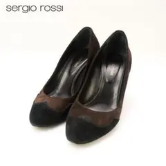 セルジオロッシ 37 23.5 スエードパンプス ブラウン 袋付/ED61