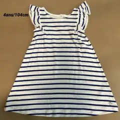 PETIT BATEAU ストライプ ノースリーブワンピース 104cm