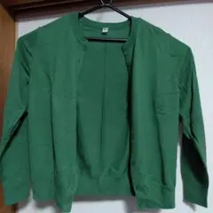 グリーン 長袖 カーディガン