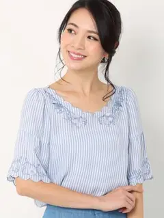 ミッシュマッシュ　ストライプ　ブラウス