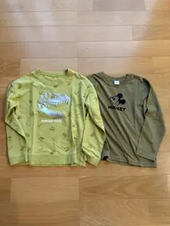 ミッキーと恐竜　長袖カットソー2枚セット　130