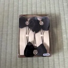 黒い花モチーフ ヘアアクセサリー 3個セット