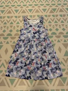 H&M 蝶プリント ノースリーブワンピース 100
