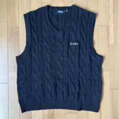 XLARGE 黒 ケーブルニット Vネックベスト Lサイズ　新品未使用
